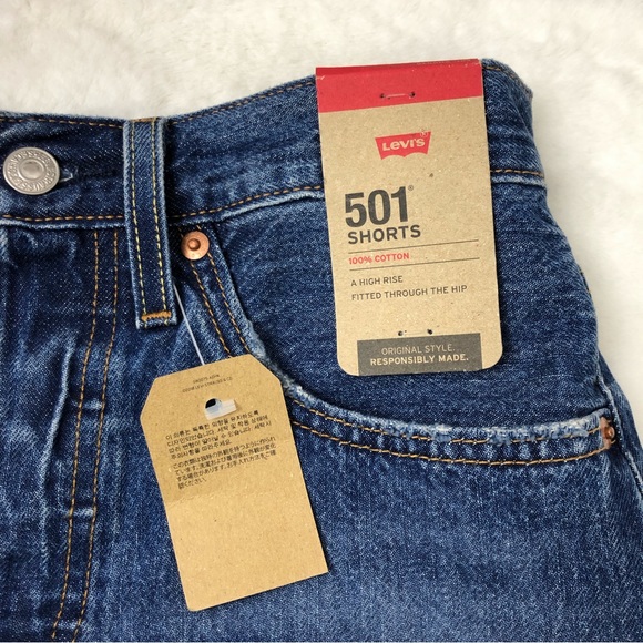 Levi’s  501  High Rise Cutoff denim short button fly Size 26 NWT - Picture 7 of 16